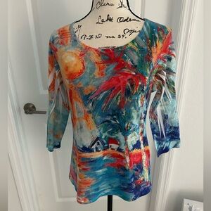 Leoma Lovegrove Colorful Abstract Print Women's Top
